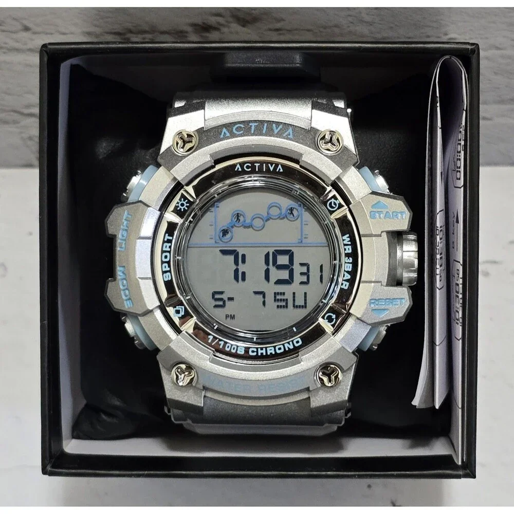 Activa X Invicta Digital Summit Unisex Watch 50mm Silver ACW8082-025 Brand New